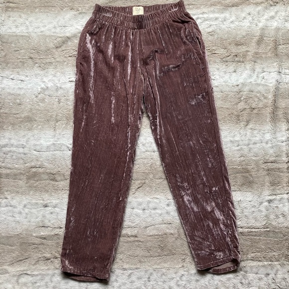 *Damaged* Anthropologie Tina Jo Josephine Mauve Velvet Tapered Trousers - Picture 2 of 10